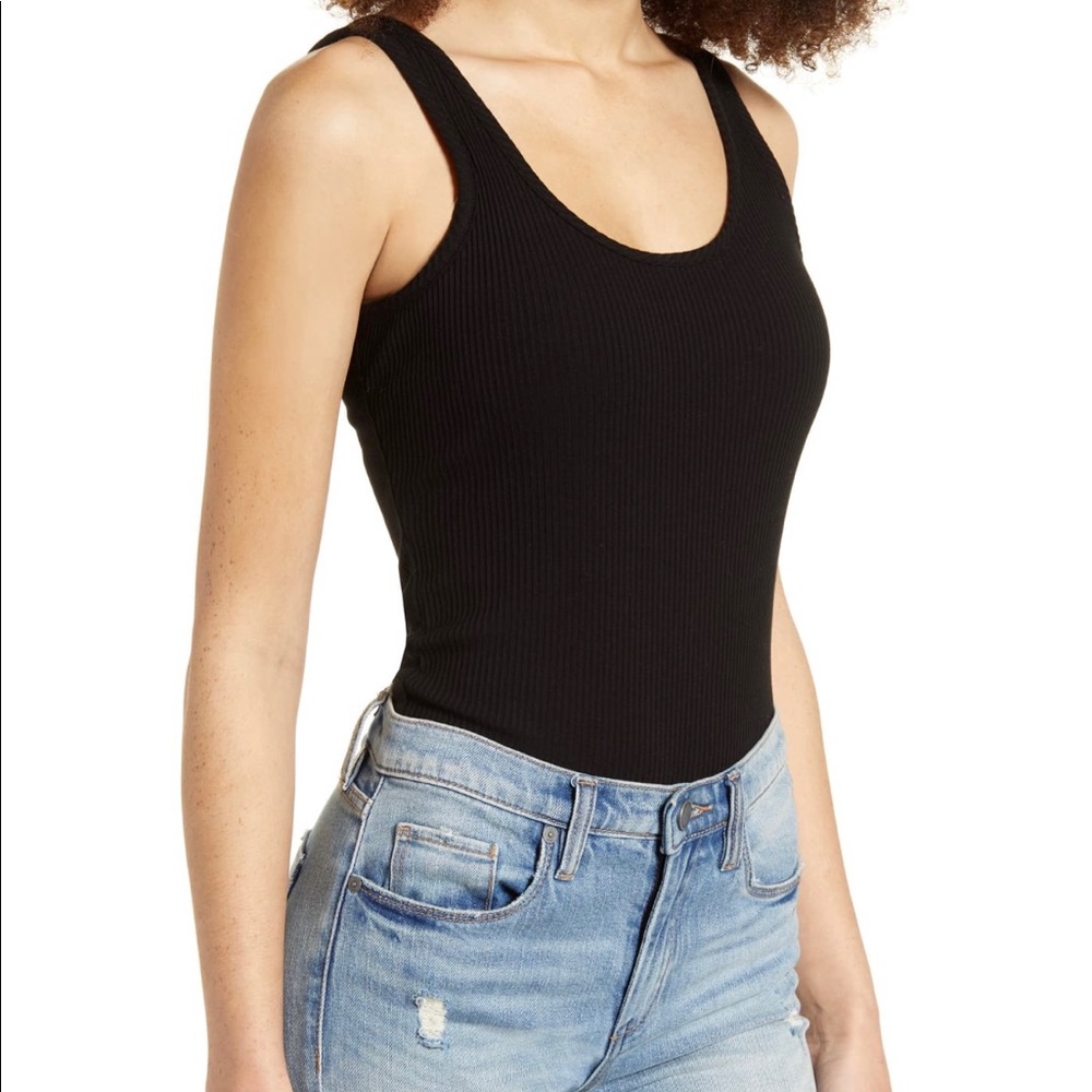 Articles of Society Ribbed Cotton Stretch Thong Bodysuit - BNWT